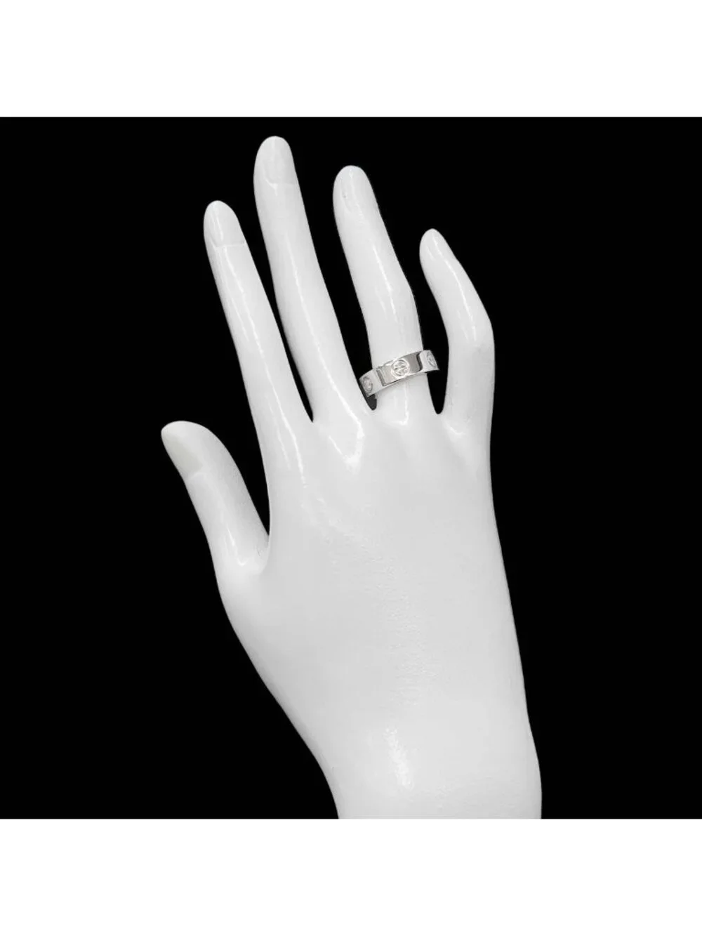 Cartier Love 51 Ring Half Diamond 18k WG White Gold 750